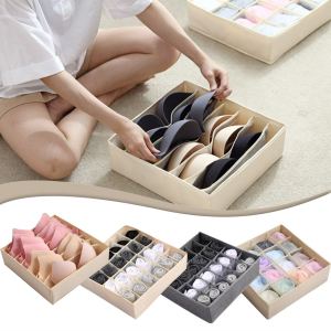 Fabric Underwear Storage Box Sock Bra Ties Organizer Drawer Closet Divider Wardrobe Organiser