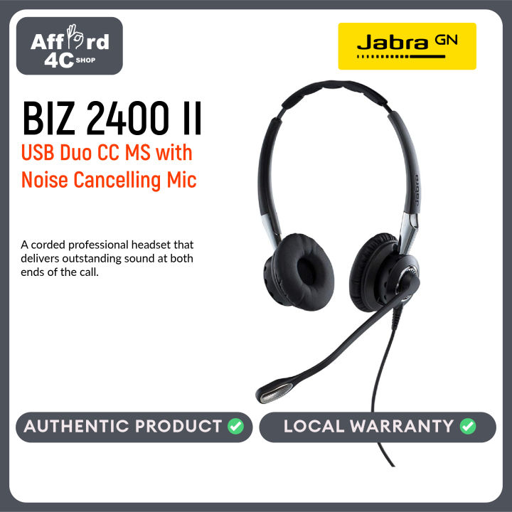 Jabra biz 2400 ii best sale usb duo cc ms