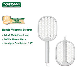 vermax Portable Mosquito Killer Swatter 2In1 3000V MultiFunctional Mosquito Killer Racket Rechargeable