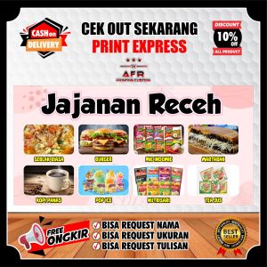 Spanduk Banner Warung Jajanan Receh / Banner Jajanan Receh Ukuran 150x60cm Bisa Custom