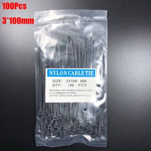 100Pcs Plastic Loop Ties Markers Cable Tag Wire Organizer Anti-slip Fastening Loop Fixed Tools DIY Nylon Markable Cable Tie Tag Labels