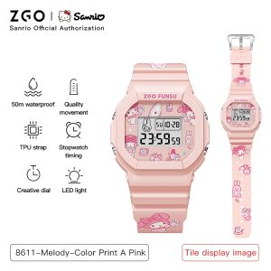 【Ready Stock】ZGO x Sanrio Cinnamoroll Kids Watch for Girls Junior High School Students Sports Luminous Waterproof Watch Birthday Gift 8611