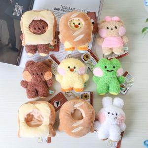 YIDIA Bread Head Bear Bread Bear Plush Keychain Animal Yellow Chicken Frog Frog Bread Plush Keyring Creative Soft Cartoon Plush Pendant Plushies Decor