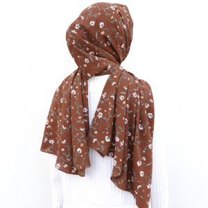 Jifang High Quality Women Muslim Hijabs Floral Priints Seersucker Bubble Chiffon Hijab Shawl Head Scarf Wraps Headband Scarves WJ525