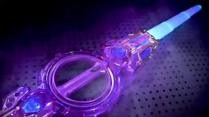 ดาบไฟหมุน ดาบสองใบ ดาบเลเซอร์ยืดหดได้ แสงสีสันสดใส ใบมีดหมุน ดาบเลเซอร์ ของเล่นเรืองแสง