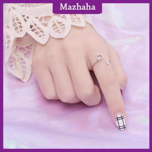 Mazhaha Adjustable Size Yarn Ring Cat Ears Crochet Ring Beginner Knitting Crocheting Loop Thread Wrapped Rings Tension Regulator Tool