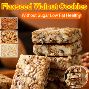 [0 Sucrose High Fiber] Flaxseed Walnut Cake Nutritious Traditional Snack Without Sugar Low Fat Healthy Snack