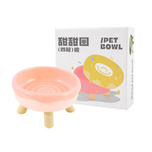 Pet Food Bowl Tilt High Bottom Neck Protector Cat Water Bowl for Cat Food Plastic Water Bowl Pet Drinking Eating Feeder