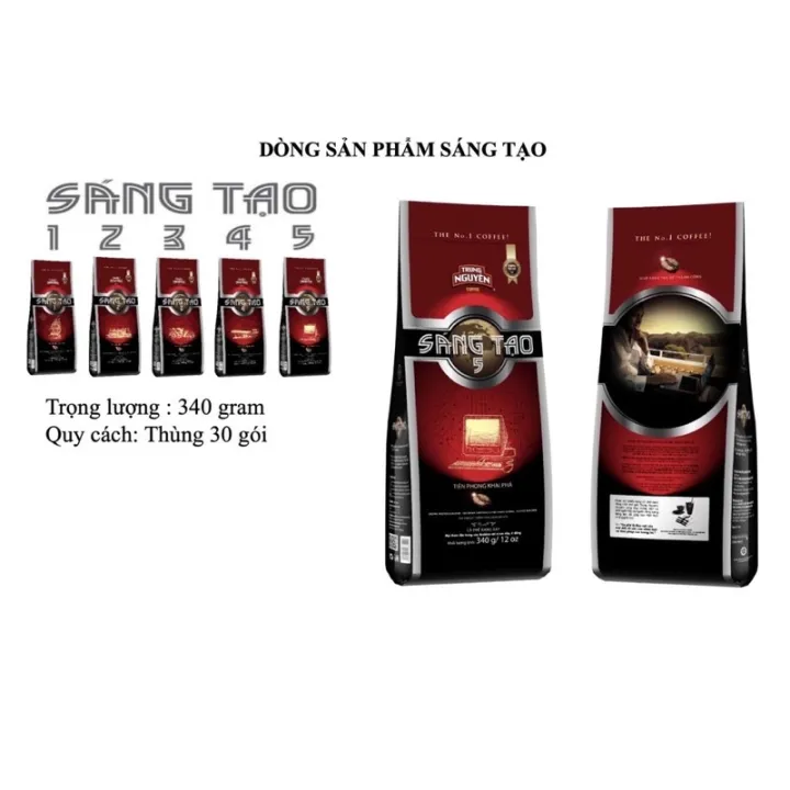 Cà phê Trung Nguyên Rang Xay Sáng tạo 1, 2, 3, 4, 5 (340gr)