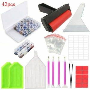 40-74PCS DIY 5D Diamond Painting Tool Kits Set Sticky Pen Tweezers Cross Stitch Embroidery Accessories Kit Art Adult