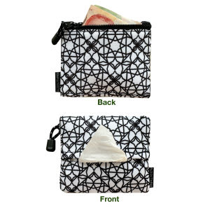 FLOCK THREE Pocket Tissues Coin Key Purse Holder Mini Change Wallet reusable & Waterproof with Zipper Enclosed