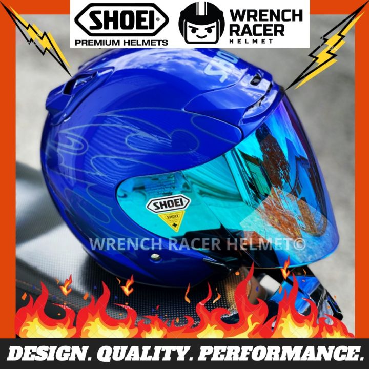 helmet shoei jack Helmet SHOEI JFORCE 2 Jack Blue Helmet / SHOEI JF2 Jack Biru Helmet / Visor  SHOEI CJ1