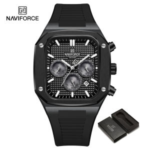 NAVIFORCE Watch Men Square Watch Fashion Casual Waterproof Original 2024 Quartz Stopwatch Gold Man Watches