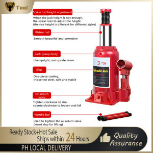 Extra Heavy Duty Bottle Type Hydraulic Jack 3 tons Hydraulic High Quality Jack 3 Ton (Red)