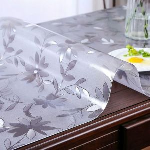 round pvc table cover embossed tablecloth waterproof and oil resistant restaurant tablecloth