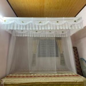 Mùng Mắc Khung ( Không Bao Gồm Khung) Diềm Ren Thêu Cao Cấp