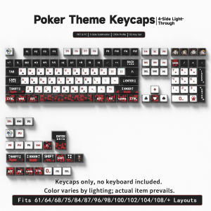 CBSA Profile 132keys Poker Theme PBT&PC Dye Sublimation Keycap set for Mechanical keyboard