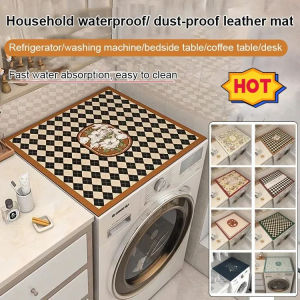 Drum Washing Machine Dust Cover Waterproof Leather Mat Absorbent Diatom Mud Draining Mat Bedside Table Dust-Proof Pad