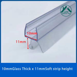 1meter or 0.5meter Shower Screen Seal Strip PVC Door Bath Shower Seal Strips for 6~12mm Glass 10mm Gap Glue-free Waterproof Weatherstrip