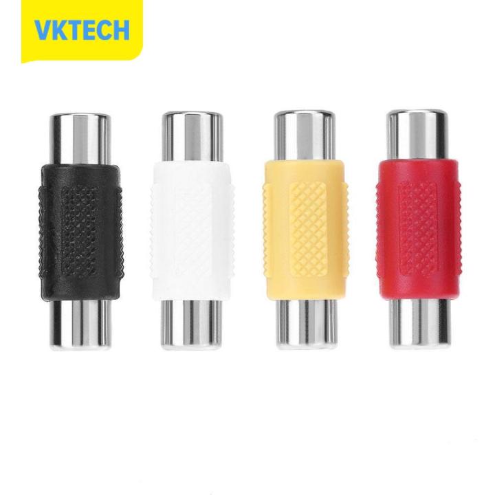 [Vktech] 4pcs Gold-plated RCA Female to RCA Female Connector AV Plug ...