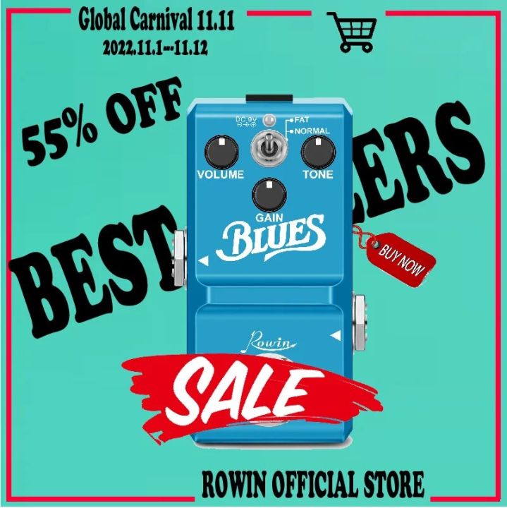 【Best value for money】 Rowin Ln321 Blues Mini Overdrive Guitar Effect Pedal Ture Bypass Full