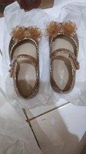 MINI MELISSA GOLD FLOWER FLAT SHOE SIZE 24 KIDS SHOE