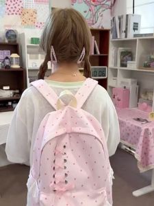 AE Japanese-style school bag for girls cute polka dot campus backpack for junior high school students college-style large-capacity student backpack for classes