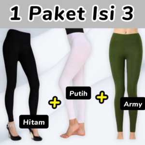 CELANA LEGGING WANITA DEWASA 1 PAKET ISI 3 STANDART JUMBO/ CELANA LEGGING WANITA / LEGGING JUMBO POLOS