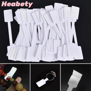 Heabety 100pcs White Price Label Tags with Hanging String Jewelry Stationery Shoes Cloth
