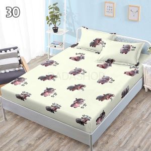 ผ้าปูที่นอน D1/1 ลาย-30 ยางรัดรอบเตียง 360 องศา (ยังไม่รวมปลอกหมอน) ขนาด 3.5ฟุต/5ฟุต/6ฟุต สูง10นิ้ว สวมใส่สบายไม่หลุดง่าย
