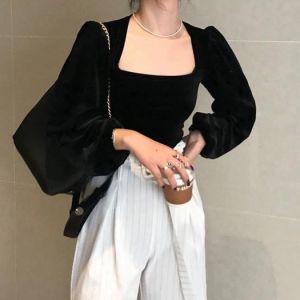 Baju Atasan Wanita Blouse Kekinian - Crop Top Elegan Fashion Korea - BJ1007