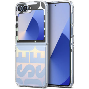 RINGKE® FUSION DESIGN Samsung Galaxy Z Flip 7 FE/ Flip 6 Clear Hard Back with Floral Design Shockproof TPU Bumper Phone Cover Case