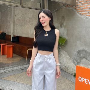 🌈 SpinnyHouse 🌈ครอปกล้าม แต่งโชว์ร่องช่วงอก ผ้าร่องยืดเยอะม้าก  🌐  รุ่นนี้ใส่ง่าย ผ้าไหมพรมยืดสุด รุ่น กล้ามรู