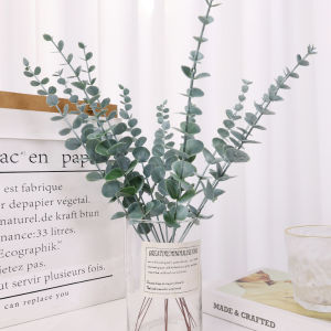 12PCS Artificial Eucalyptus Leaves Fake Green Leaf Branches for Outdoor Garden Table Decoration Wedding Party Home Decor Plants
