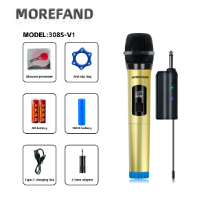 UHF wireless na mikropono 5V charging libreng rechargeable na baterya Fast connection