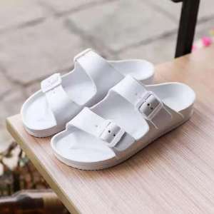 Men’s Double Buckle Slide Sandals – Anti-Slip Casual Slip-On Slippers