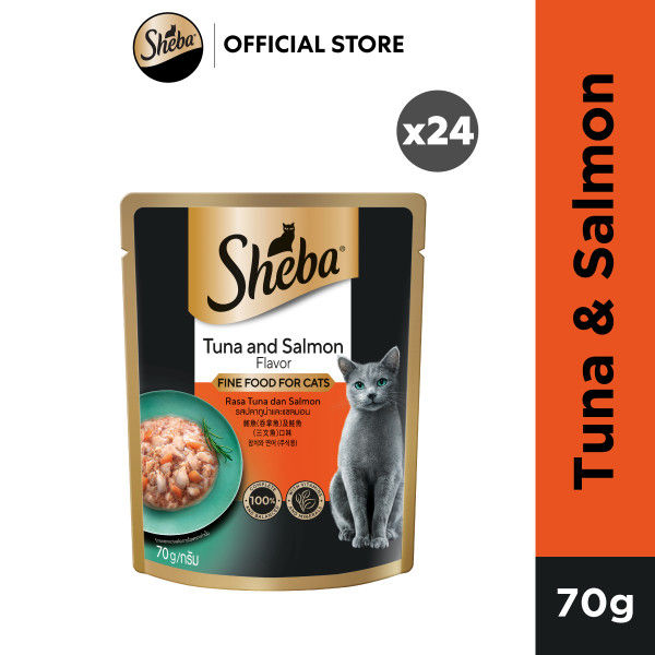 SHEBA Wet Food for Cats – Tuna and Salmon Flavor Cat Food Wet (24