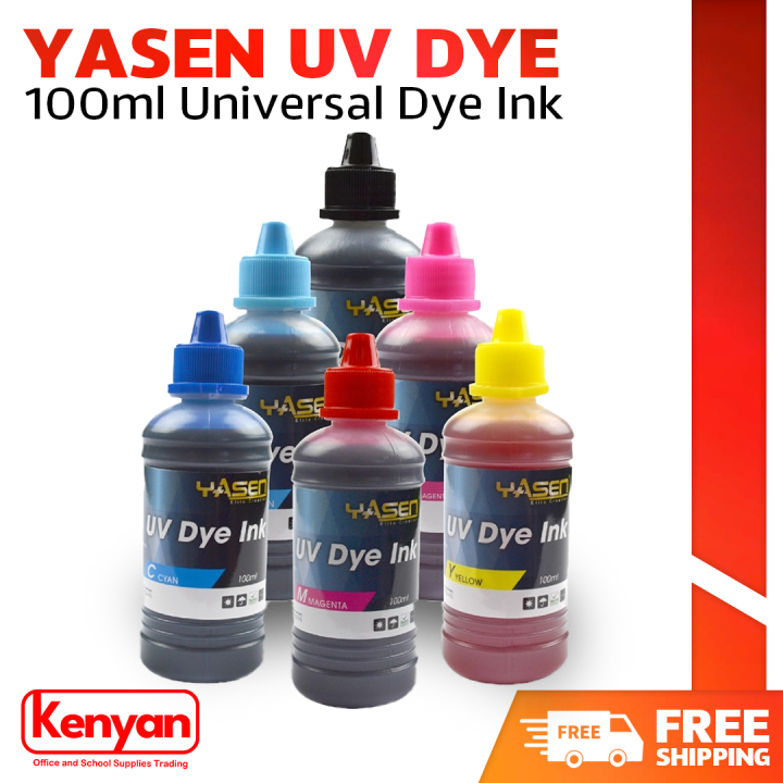 100ml Yasen Premium Uv Dye Ink Cmyklclm Universal Dye Ink For Inkjet Printers Refill Ink 8173