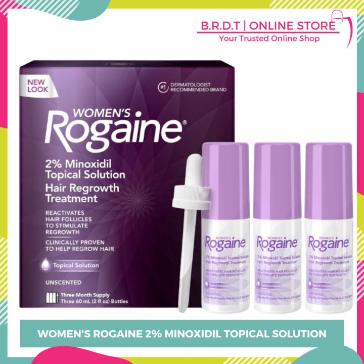 Womens Rogaine 2 Minoxidil Topical Solution Hair Regrowth Treatment For Hair Thinning And Loss