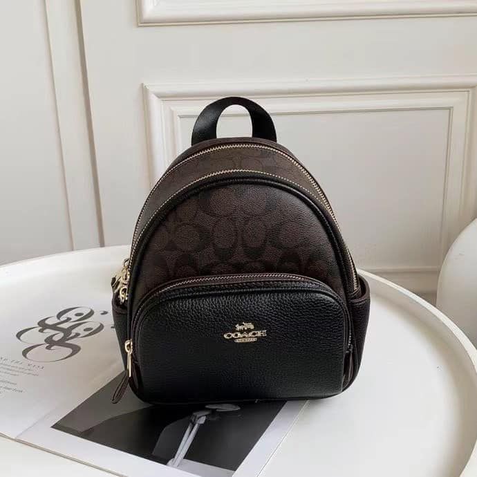 SALE! MINI COURT BACKPACK IN SIGNATURE CANVASCOFFEE BLACK Lazada PH