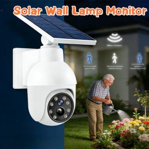 Solar Wall Lamp Monitor with Sensitive Sensor IP65 Waterproof Outdoor Garden Floodlight Wireless