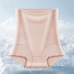 💕Hip Lifting and Shaping💕Ice Silk Ultra-Thin High Waist Cross Abdomen Hip Lifting Pants Ice Silk High Waist Mask Abdomen Underwear Women Seamless Quick-Drying Breathable Briefs Women