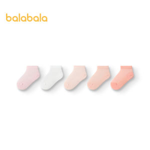 Balabala năm cặp Gói Cotton Trẻ Em Vớ mỏng mùa hè Vớ Cho Cậu Bé Và Cô Gái màu trơn lưới thoáng khí Vớ Không-Mồ Hước