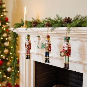 hananre 12PCS Nutcracker Wooden Decorative Set - Christmas Gift Party Decoration And Home Decor