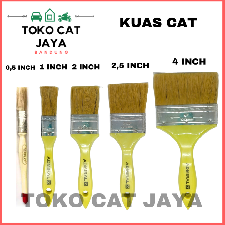 Kuas Cat Ukuran 1/2, 3/4, 1, 2 inch