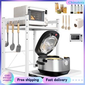 [Chinatera Flagship Store]Drawer Oven Storage Rack Space Saving Layered Rice Cooker Shelf Household Countertop Organizer Kitchen Accessories
