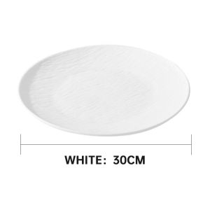 Nipiin Rock-patterned plate frosted steak plate soup plate saucer tableware black and white