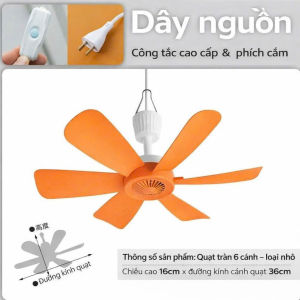 Quạt trần mini 6 cánh loại mới quạt nhẹ êm ái dễ chịu