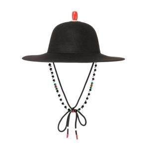 Traditional Chinese Costume Hat Handmade Vintage Round Hat Chinese Heritages Hat for Enthusiasts and Cultural Event