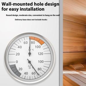 Sauna Temperature Humidity Gauge Hygrometer Tool Corrosion Resistant Metal Housing For Room Environment Monitoring